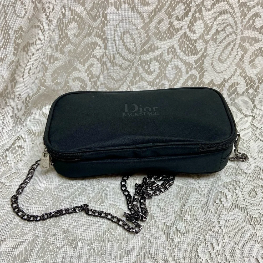 Dior Backstage, Black Canvas Novelty Pouch- Crossbody 9in x 4.5in x 2in - Picture 8 of 13